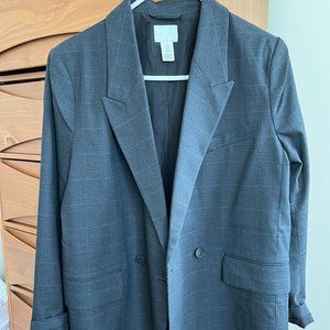 H&M Oversized Grey/Blue Blazer